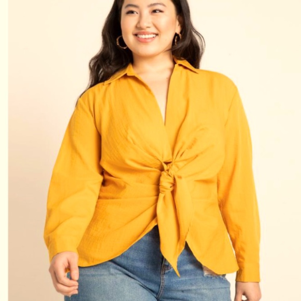 Tie Front Collared Blouse. Size 16.